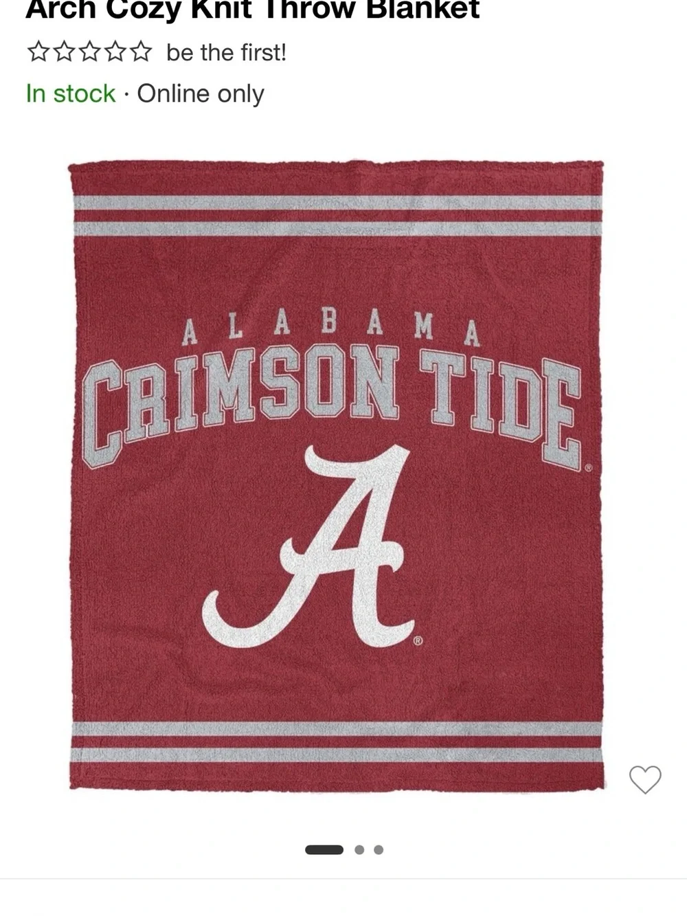 Alabama Crimson Tide Red Throw Blanket